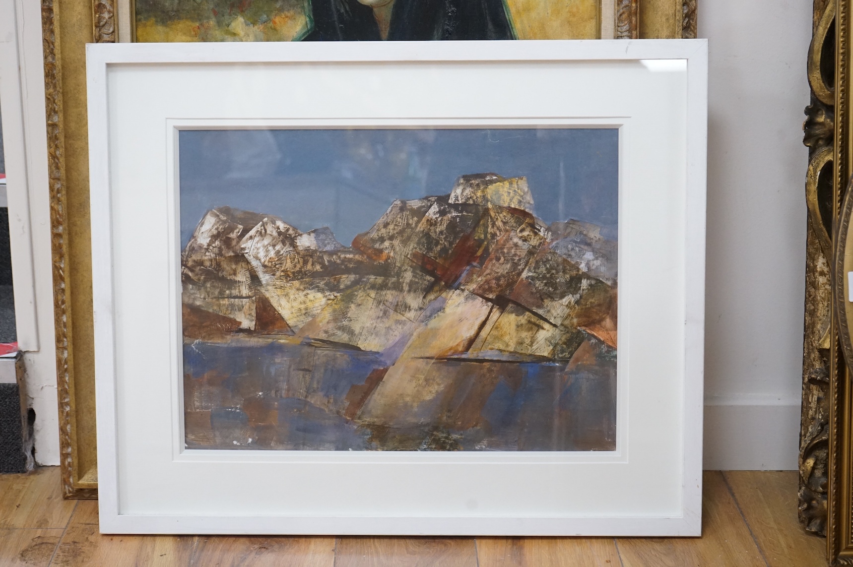 Contemporary, Abstract landscape, unsigned, mixed media, 36 x 49cm